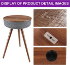 Smart Side Table with Wireless Charger, Modern Smart End Table with Speaker, 16" Coffee Table with USB Charging Port for Bedroom, Living Room, Office