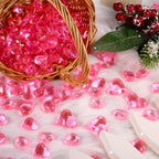 Bememo 168 Pieces Valentine's Day 3D Acrylic Heart Gems Crystal for Table Scatter Decorations Heart Shaped Vase Filler for DIY Crafts Rhinestones Valentine's Wedding Supplies (Pink)