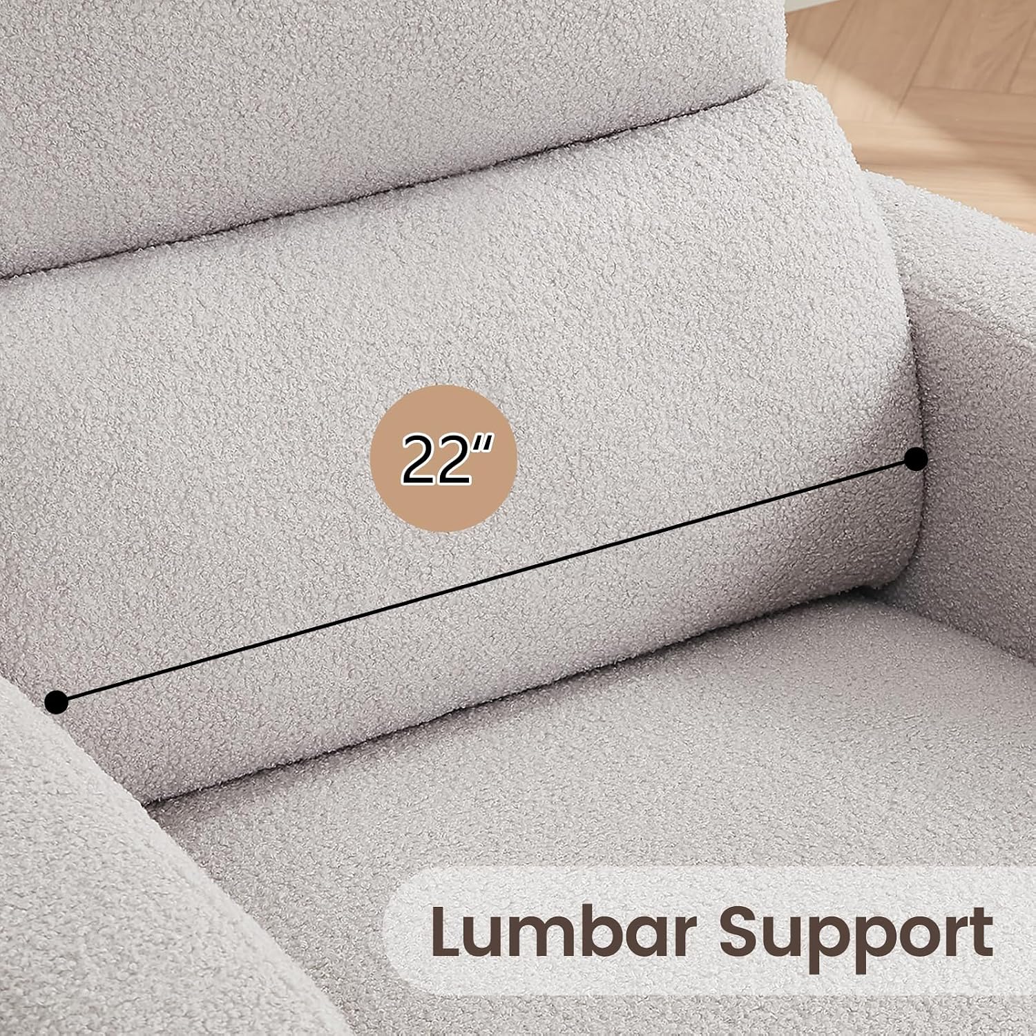 Power Swivel Rocker Recliner, Swivel Glider Nurseryc Recliner Chair with Lumbar Support, Upholstered Rocking Recling Chairs for Adults Nursery, Living Room, Bedroom, Teddy Grey