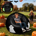 Inflatable Bean Bag Chair Sofa for Kids with Ghost Pattern Glow in the Dark, Blow up Air Lounge Chairs Furniture Couch for Camping Movie Night Party Halloween Decorations Decor