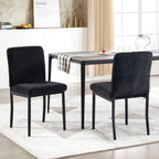 Dining Chairs Set of 4, Modern Upholstered Fabric Parsons Dining Room Chairs, Armless Kitchen Chairs with Metal Legs and Padded Seat for Living Room, Bedroom, Kitchen