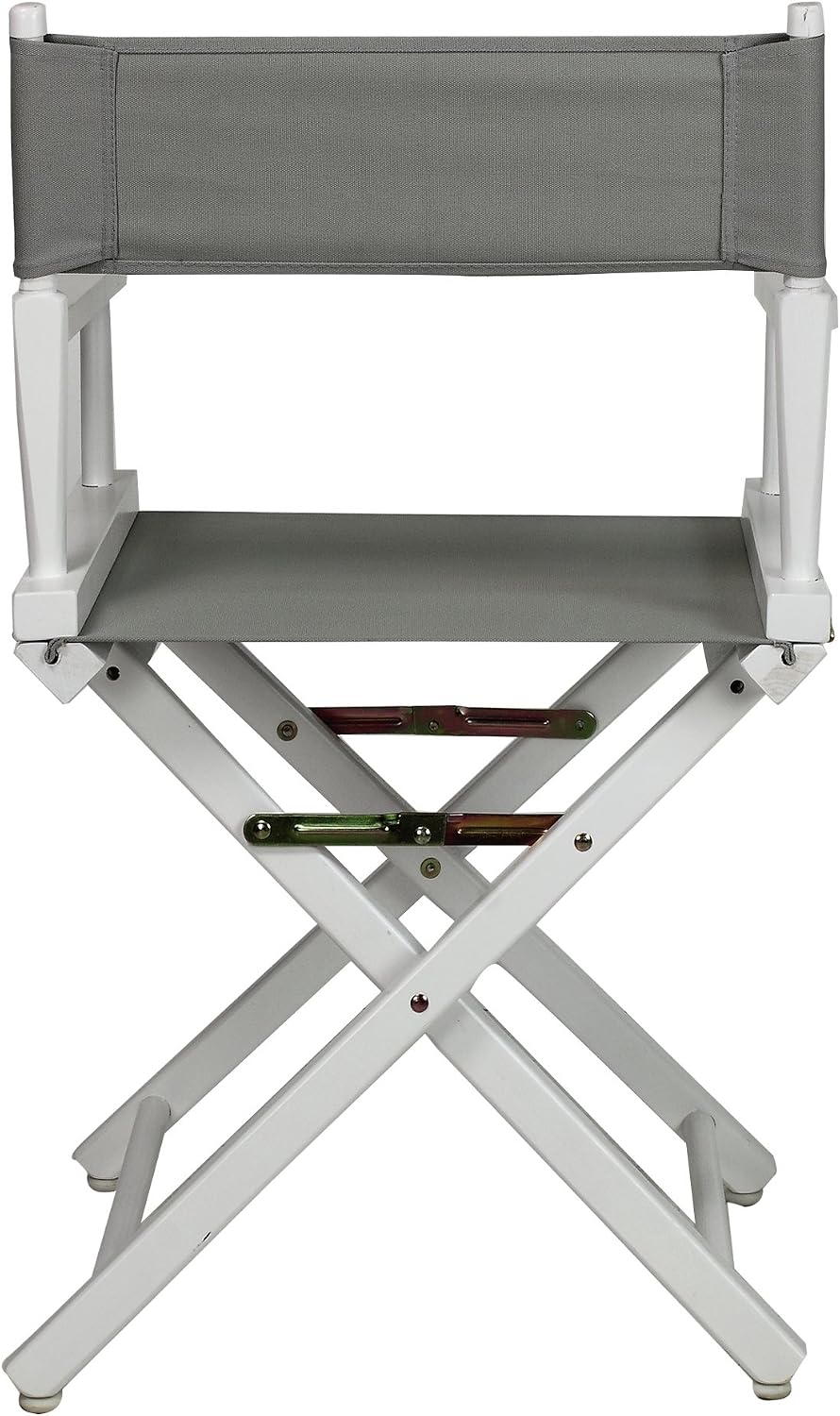 Casual Home 18" Director's Chair White Frame with Grey Canvas