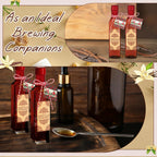 Tioncy 12 Set Vanilla Extract Bottles for Homemade 8.5 oz Glass Vanilla Jar Bottle for Syrup Gifts with Cap Shrink Band Hummingbird Tag Stickers Syrup Gifts Giving for Christmas (Clear)