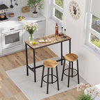 VEVOR Bar Table, Sturdy Metal Frame High Top Pub Table, Narrow Long Kitchen Dining, Cocktail Counter Bar Height Desk, Easy to Assemble,39x16x35.5 in, for Living Room Party, Rustic Brown and Black