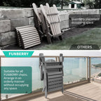FUNBERRY Folding Adirondack Ottoman Set of 2, HDPE All Weather Outdoor Foot Rest, Easy Storage Patio Footstool, Ottomans and Footstools for Outside
