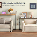 HOOBRO Narrow Console Table with Charging Station, Adjustable Height Sofa Table (25''-32.9''), Slim Behind Couch Table for Small Spaces, Entryway, Living Room, 39.4" Rustic Brown BF95UXG01