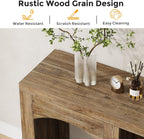 70.9" Farmhouse Console Table, Accent Sofa Table with Arched Design, Modular Entryway Table Free-Combination for Entrance, Hallway, Living Room, Rustic Brown,(Set of 2)