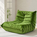 Trenda Bean Bag Chair for Adults, High-Density Foam, Dutch Velvet, Green | Togo chair with dual-layer foam, providing body-contouring support for reading, gaming, reclining and everyday lounging