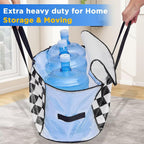 BETU 4 Pack Moving Bags Moving Storage College Dorm Camping Packing Travel PE Heavy Duty, Sturdy Handle, Zipper Large Storage Tote Bag Moving Boxes Box Alternative - White Plaid 29L x 15W x 15H