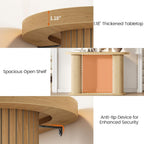 Garvee Fluted Console Table, 42.5 Inch Narrow Wood Entryway Table with Storage Shelf, Sofa Table Behind the Couch, for Hallway, Living Room, Foyer, Entrance, Natural Oak