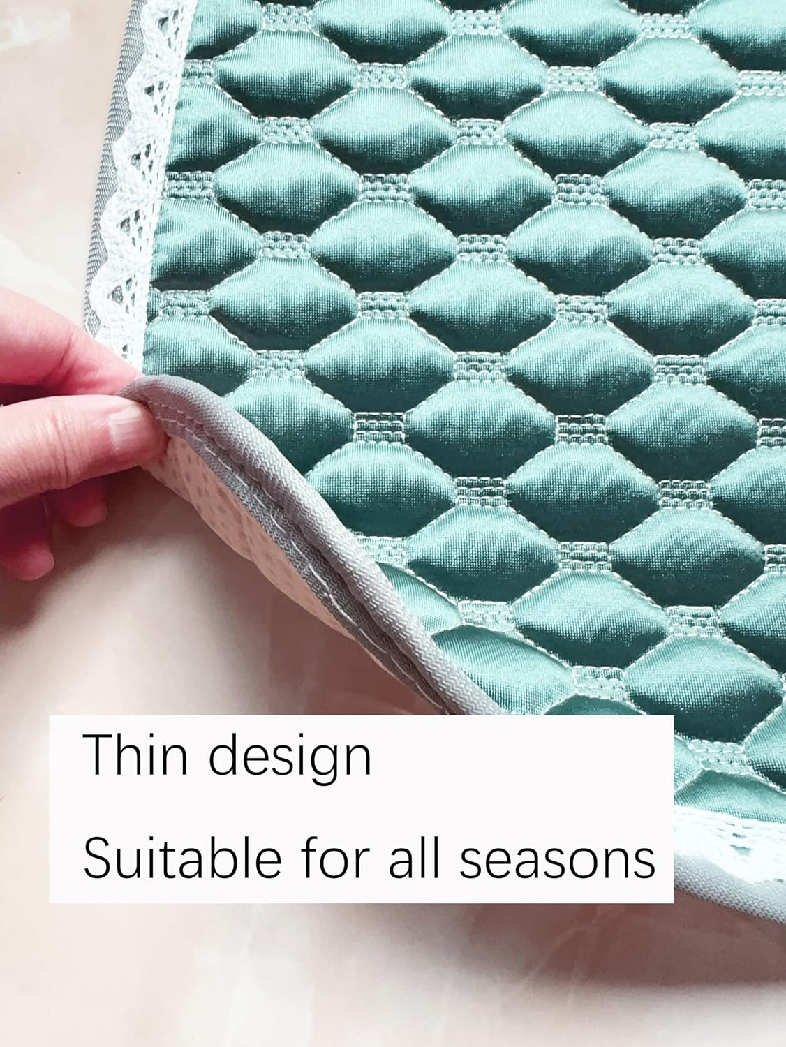 Dining Chair Seat Cover Chair Seat Pads Chair Pads for Dining Seat Cushions Thin Non-Slip U-Shape Set of 4 Dark Green