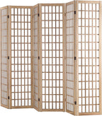 VEVOR Room Divider, 6 Panel Japanese Room Divider, Wood Folding Privacy Screen Indoor, Partition Dividers Portable Decoration Screens, for Room Separation Home Office Restaurant & Bedroom(Natural)