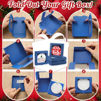 Dunzoom 25 Pcs Sublimation Ornament Blanks Gift Box 3.6"x3.6"x0.7" Christmas Ornaments Holder Ceramic Discs Packaging Box with Window for Personalized Xmas Tree Blanks Bulk (Dark Blue)