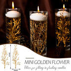 WILLBOND 50 Pcs Faux Flowers for Floating Candles Floating Flowers Vase Fillers for Centerpieces Mini Flower Filler Filling in Cylinder for Wedding Centerpiece Party Decor (Gold)