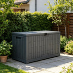 Durable Outdoor Storage Container, All-Weather Patio Storage Bench, Fine Rain Dust Resistance, Safety Lock Design, Assembly Without Tool, Space Saving Structure for Yard Daily Use 804E