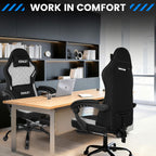 Gaming Chair, Ergonomic Computer Chair with Footrest and Lumbar Support, Height Adjustable Office Chair with 360° Swivel Seat and Headrest