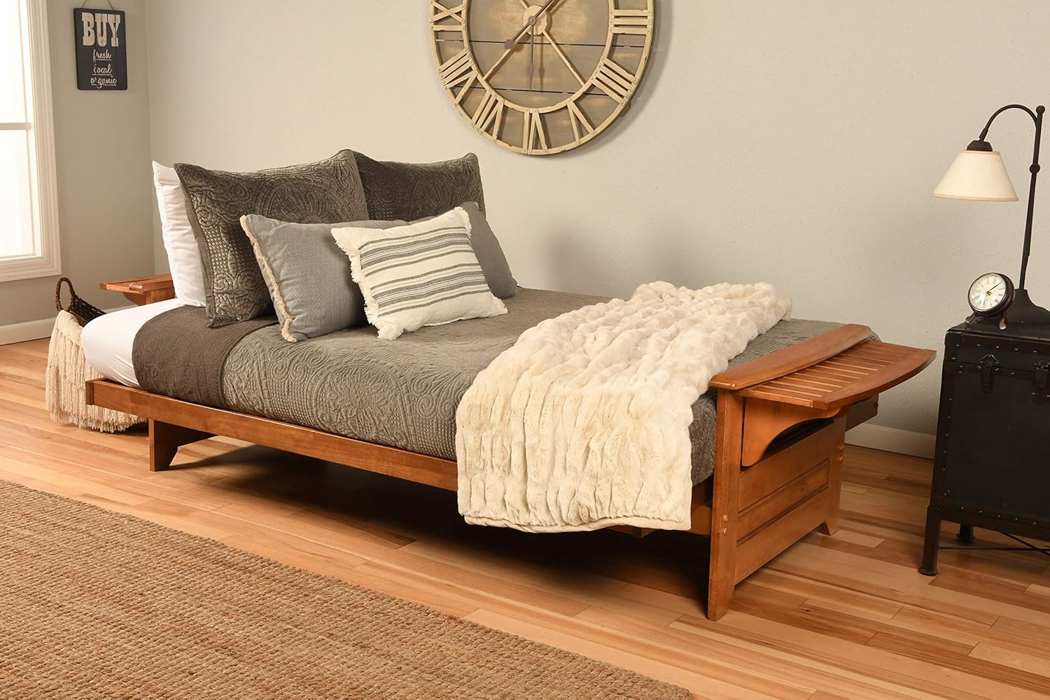 Kodiak Furniture Phoenix Futon Set, Full, Linen Stone
