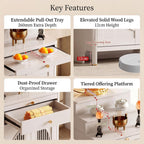 Solid Wood Frame Buddhist Altar Cabinet, Personal Shrine Altar Table with Storage Drawer, Chinese Cabinet Pedestal Offering Table Buddhist Prayer (White, 49.6" L * 23.6" W * 50" H in, Wood)
