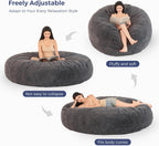 MAXYOYO Bean Bag Chair for Adults, Large 6 ft Bean Bag Chair with Foam Filling, Ultra Soft Fur Lazy Sofa for Living Room Bedroom, Machine Washable Cover
