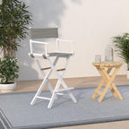 Casual Home 24" Director's Chair White Frame with Grey Canvas, Counter Height
