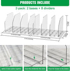 Bag & Purse Organizer for Closet, 2 Sets Adjustable Clear Handbag Storage Shelf, Plastic Clutch Dividers for Closet Organizers and Storage-Keep Purses upright (2 Sets)