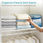 Vtopmart 12 Pack 12in Height Shelf Dividers for Closet Organization, Clear Plastic Closet Shelf Dividers of Upgrade 12in for Maximizing Vertical Space Storage, Organizing Sweater, Jeans, Shirts, Bags
