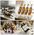 Clear Acrylic Wine Rack, Modular Stackable Countertop Wine Bottle Holder with Leaf Shaped Support, Multi Purpose Versatile Wine Display Stand for Home Bar Party Daily Organizing (4pcs)