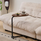 Ywin C-Shaped End Table Set of 2, Contemporary Brown Versatile Small Sofa Table, TV Trays for Bedroom, Small Space (Brwon)