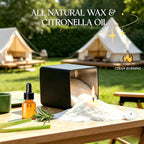 Citronella Candle Outdoor,Pearled Candle Sand Gift Set 1.3LB,50 Wicks,2 Large Jar, Natural Lemongrass Scent, 120Hour Burn,Refillable Pearl Wax Sand Candle Set for Indoor Patio Garden Camping Backyard