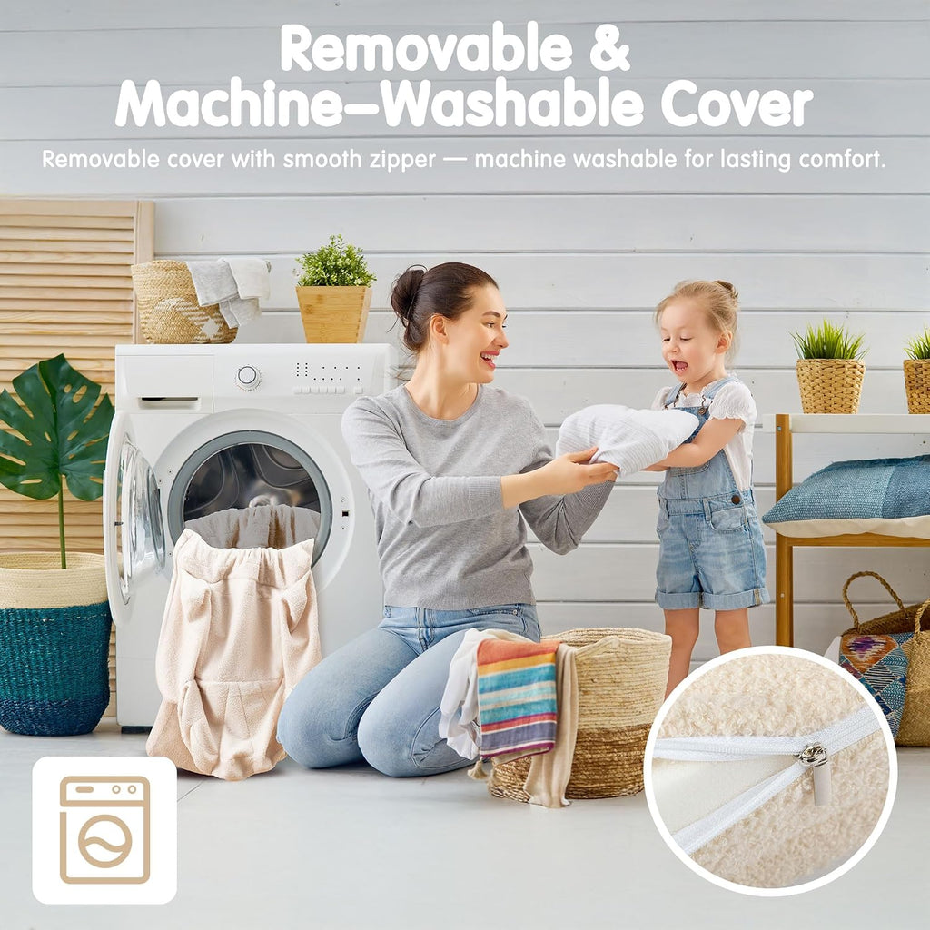 2-in-1 Kids Couch, Toddler Couch Fold Out, Comfy Toddler Chair, Convertible Kids Sofa to Lounger with Pocket and Removable Cover