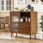 Wood Sideboard Cabinet - Slim Side Board Buffet Cabinet with Storage, Small Accent Credenza with Drawers and Door, Modern Coffee Bar Table for Kitchen, Dining Room, Entryway, Living Room