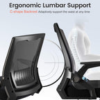 COMHOMA Office Chair with Flip-up Armrests Ergonomic Computer Desk Chair with Adaptive Lumbar Support & Breathable Mesh, Black