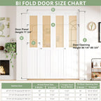 Bifold Door for 48" x 80" Opening, Preassembled Faux Cane Webbing Folding Door with Hardware Kit, MDF Surface, Interior Door Panel for Closet, Pantry & Laundry