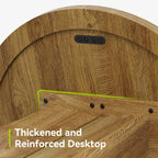 LITTLE TREE 31.50-Inch Round Dining Table for 2, Farmhouse Circle Kitchen Table, Dining Room Table with Wooden Pedestal Base, for Dining Room, Kitchen (Light Walnut)