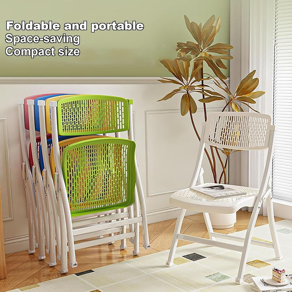 JSWHYBD PP Plastic Folding Chair Lightweight Folding Chair Easy to Fold and Store Comfortable and Durable Strong Load-Bearing Capacity Suitable for Parties Families and Offices(Grey)