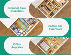 Long Bamboo Kitchen Drawer Organizer Boxes – 17" x 6" Stackable Wood Silverware Utensil Tray for Drawers Bins Cutlery & Flatware Storage – Wooden Pantry Organizers Set of 2 for Junk Drawer Bathroom Rv
