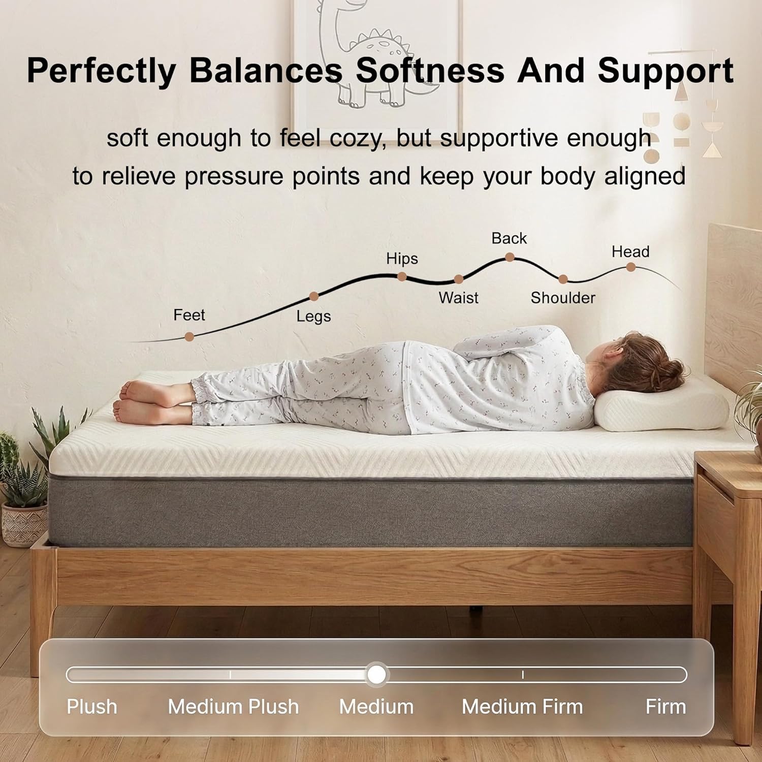 8 Inch Twin Mattress, Memory Foam Twin Size Bed Mattress in a Box, Soft and Comfortable, Pressure Relief, Medium Firm, CertiPUR-US Certified, Fiberglass Free