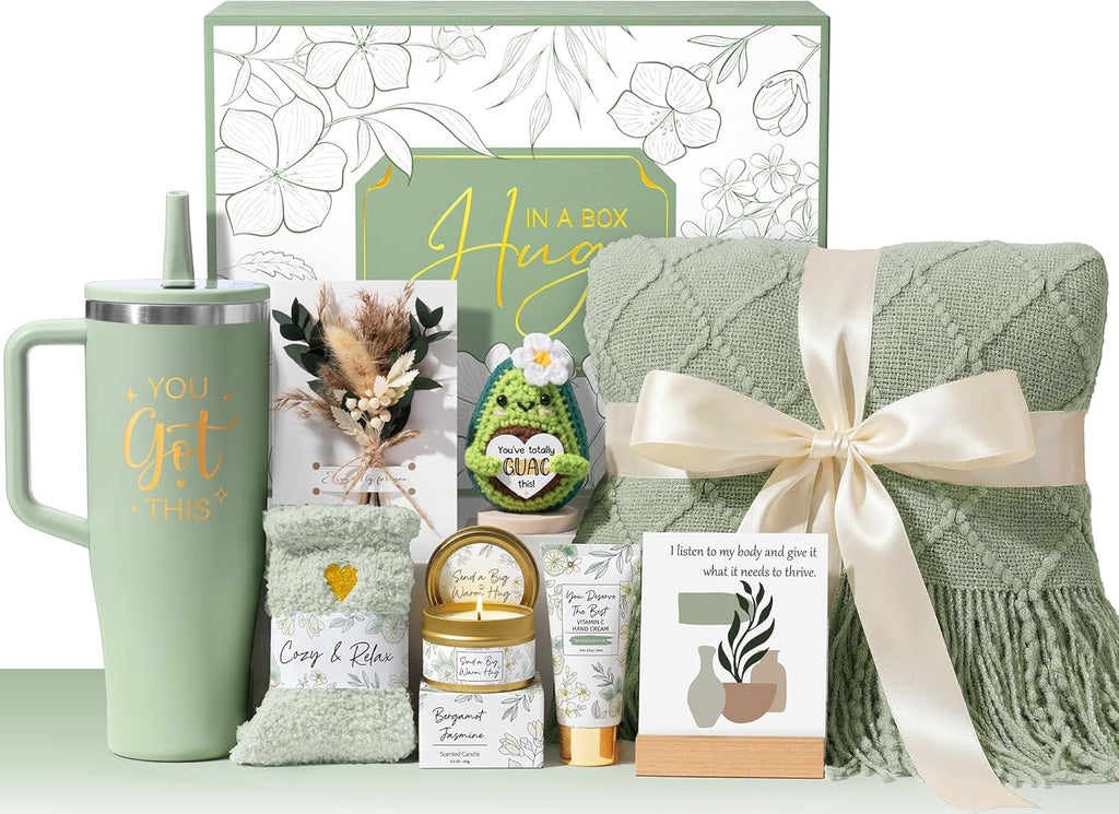 Mothers Day & Birthday Gifts for Women, Get Well Soon Care Package After Surgery & Cancer, Luxury Sympathy Self Care Basket, Inspirational Thinking of You Feel Better Spa Gift Set for Mom Her Friends