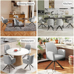 Furniliving 360° Swivel Dining Chairs Set of 2, Modern Upholstered Dining Room Chairs with Thicken Cushion, Style Chair with Arms Swivel Kitchen Chairs for Living Room, Restaurant, Chenille, LightGrey