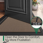LUMI Outside Welcome Door Mat 24x36, Non Slip Durable Rubber Entrance Doormat, Low Profile Easy Clean Mats for Front Back Door Entryway Porch Garage, Hello