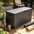 Large Capacity Patio Storage Box, Practical Outdoor Storage Bench, Tough Resin Construction, Lockable Design, Simple Installation for Courtyard Poolside Organizing 804C