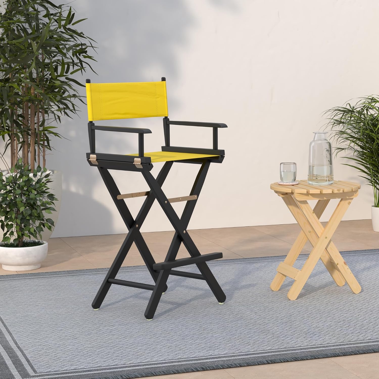 Casual Home 230-02/021-34 Director Chair 30" - Bar Height BlackFrame/Gold Canvas