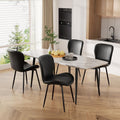 Dining Chairs Set of 4, Modern Upholstered Pu Leather Kitchen Side Chairs Dining Room Chairs Comfy Backrest, Black