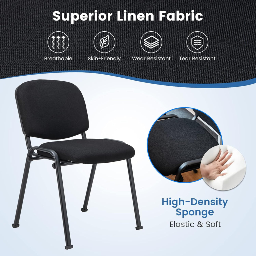 Giantex 12-Pack Conference Chair Set - Stackable Guest Chair with Metal Frame, Padded Cushion, Stacking Reception Chair, Lobby Chairs Set of 12, Stackable Chairs, Office Waiting Room Chair, Black