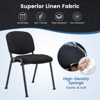 Giantex 12-Pack Conference Chair Set - Stackable Guest Chair with Metal Frame, Padded Cushion, Stacking Reception Chair, Lobby Chairs Set of 12, Stackable Chairs, Office Waiting Room Chair, Black