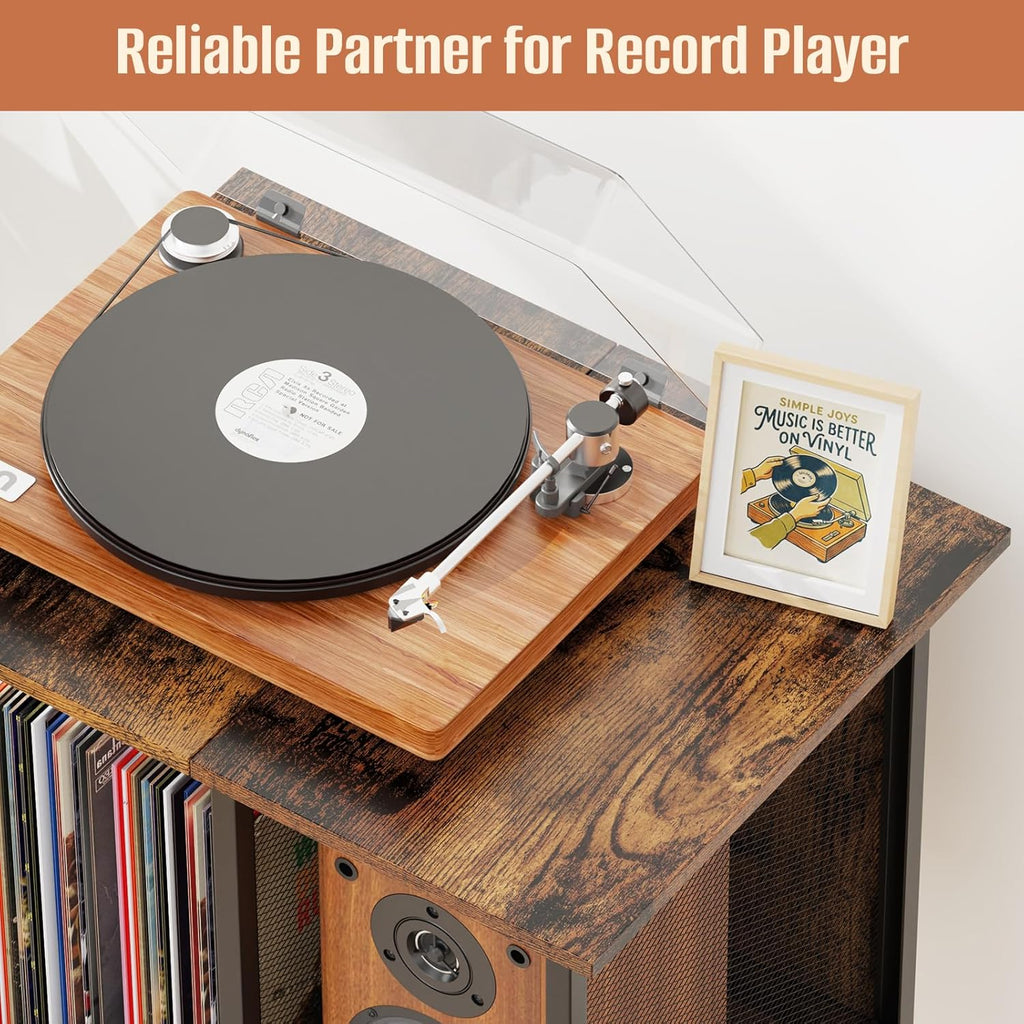Record Player Stand, Vinyl Record Storage, Mid-Century Modern Record Holder Record Table, Vintage Vinyl Records Shelf Unit, Small Vinyls Organizer Records Cabinet, Album Storage for Vinyl Records