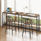YATINEY 70.8" Long Bar Table, Counter Bar Height Table, High Top Table, Rectangular Hightop Bar Pub, for Kitchen, Living Room, Entryway, Rustic Brown and Black BT08BR