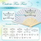 30Ps Personalized Wedding Fans for Guests, Custom Name/Date Fabric with Engraved Wooden Handle, Unique Bridal Shower, Birthday & Graduation Party Favors (Fan Cloth)