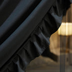 AIOOO 4 Corners Post Princess Curtain Bed Canopy Double Layer Cozy Mosquito Net Mesh and Cloth for Adults Bedroom Decoration (Double-Black/Black, 64" W*82" L*82"*H/(Queen))