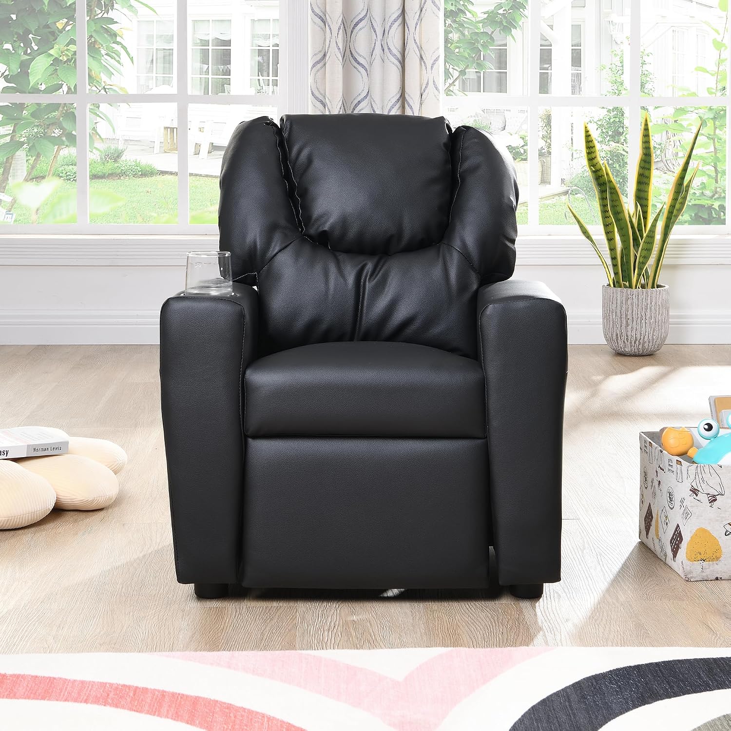 Recliner Chair Black PVC
